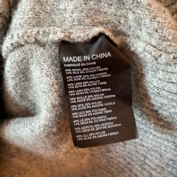 Club Monaco Women's Wool Nylon Silk Chunky Italian Yarn Sweater Dress Gray sz S - Picture 5 of 7